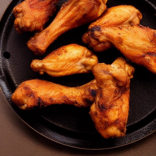 Extra crispy flame-grilled chicken wings on a dark tray