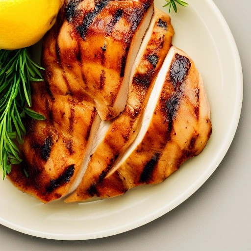 Sliced juicy grilled chicken breast showing a moist interior