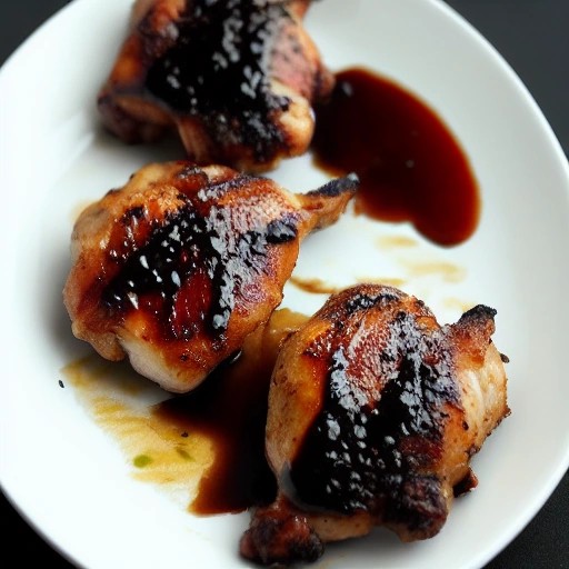Balsamic Reduction Glazed Grilled Chicken Thighs on a plate