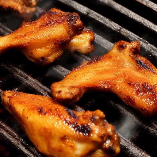 Rich and sticky bourbon glazed grilled chicken wings.
