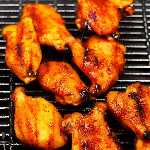 Sticky Caribbean pineapple grilled chicken wings with char.