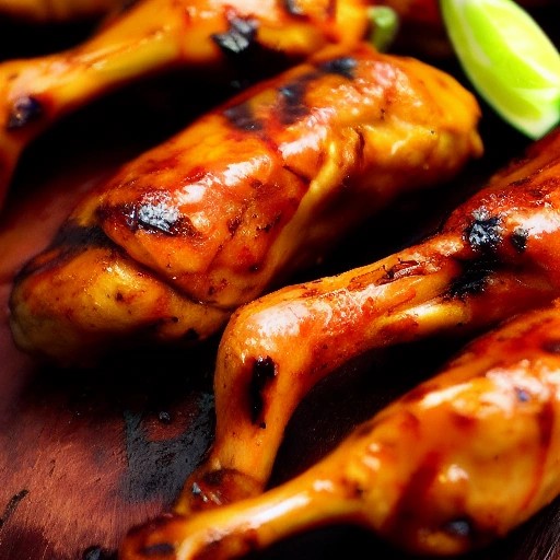 Chipotle lime grilled chicken drumsticks with heavy char.
