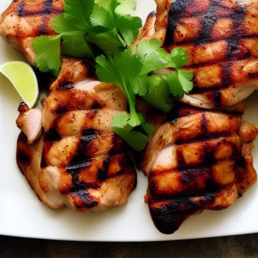Cilantro Lime Marinated Grilled Chicken Thighs summer plate