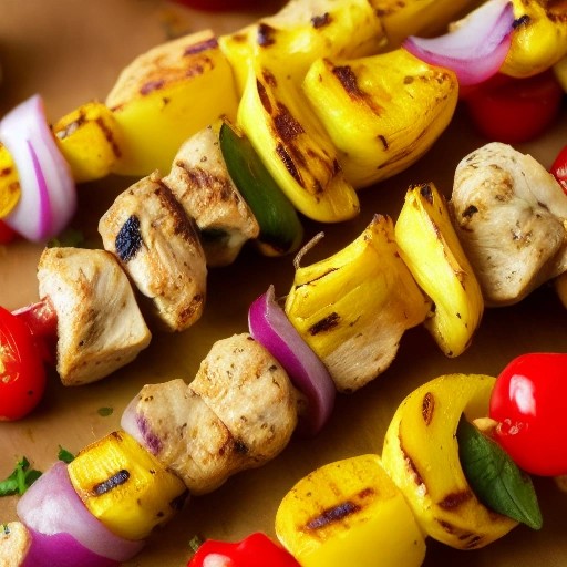Garlic Herb Grilled Chicken Kabobs with Vegetables