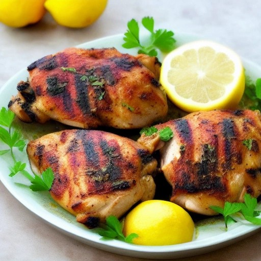 Greek Lemon Oregano Grilled Chicken Thighs Mediterranean style