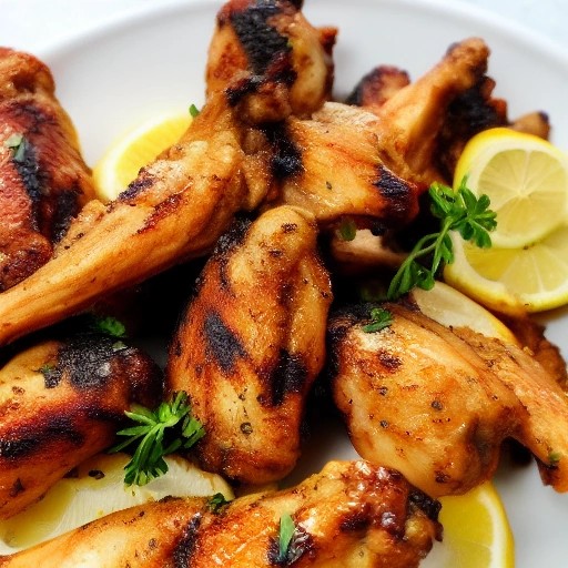 Greek style lemon oregano grilled chicken wings.