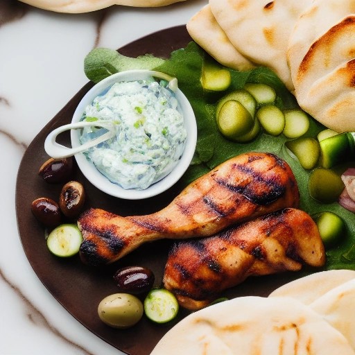 Greek Marinated Grilled Chicken Platter