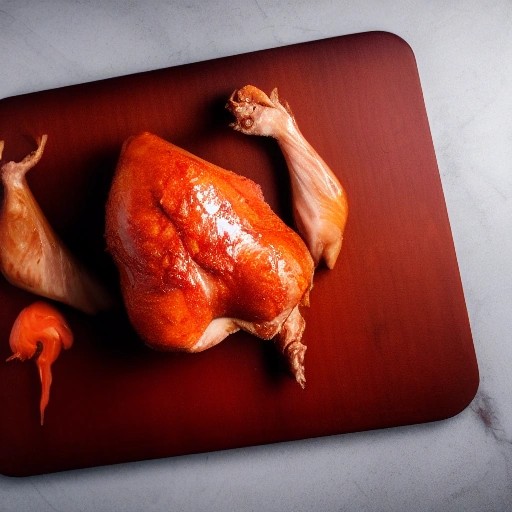 Korean BBQ Style Whole Smoked Chicken with glossy glaze
