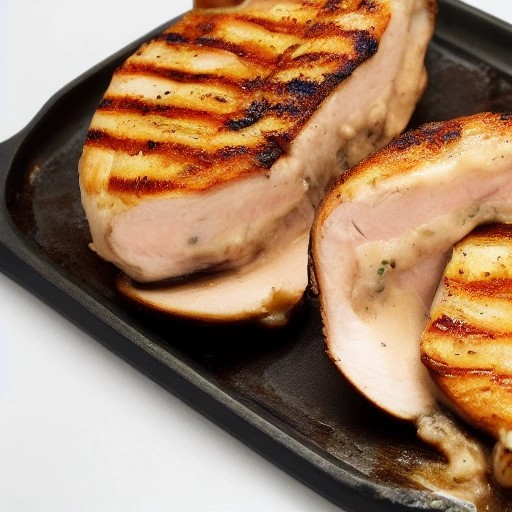 Grilled chicken breast stuffed with mushroom Swiss.