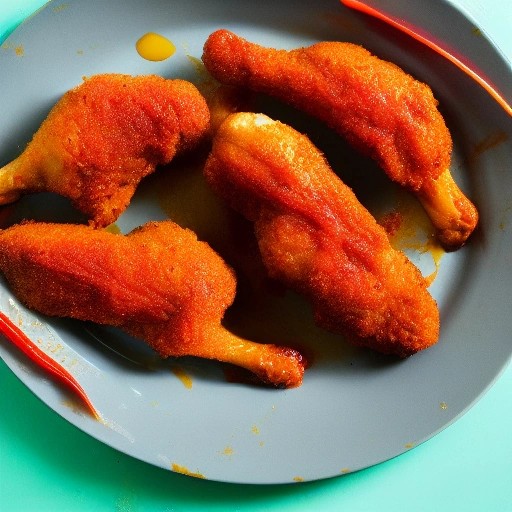 Nashville Hot Style Grilled Chicken Drumsticks on bread