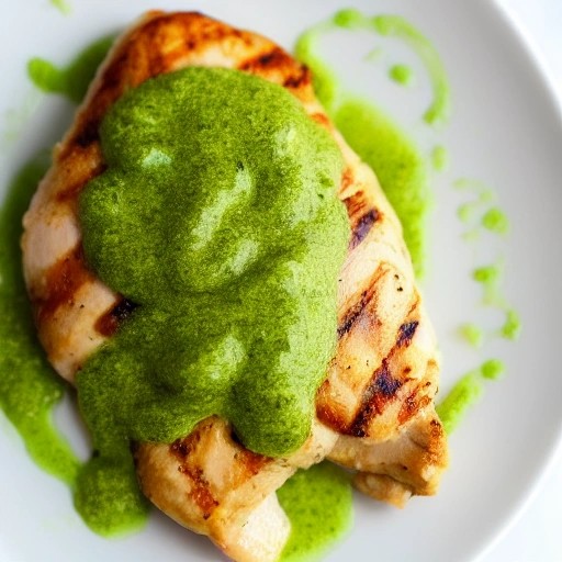 Grilled chicken breast topped with pesto mozzarella.