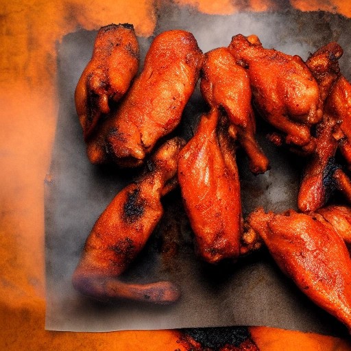 Extremely hot ghost pepper smoked chicken wings.