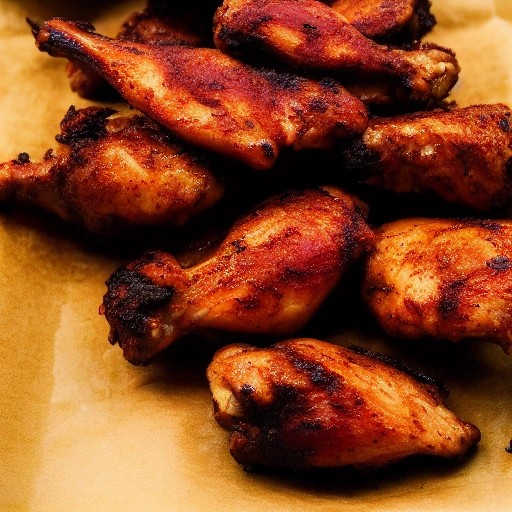 Grilled chicken wings with a fiery Cajun spice rub and heavy char.