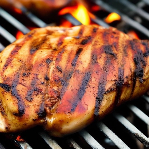 Rich amber caramelized brown sugar glazed grilled chicken breast.