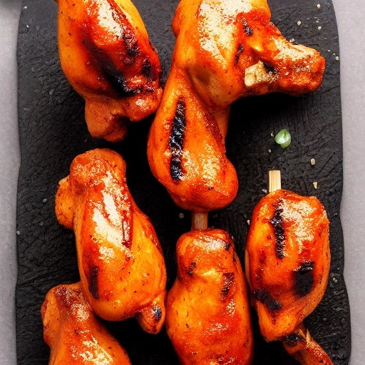 Sticky sweet chili grilled chicken drumsticks with char.