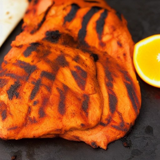 Vibrant and charred tandoori grilled chicken breast.