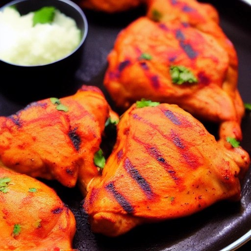 Tandoori Spiced Grilled Chicken Thighs with fresh lime